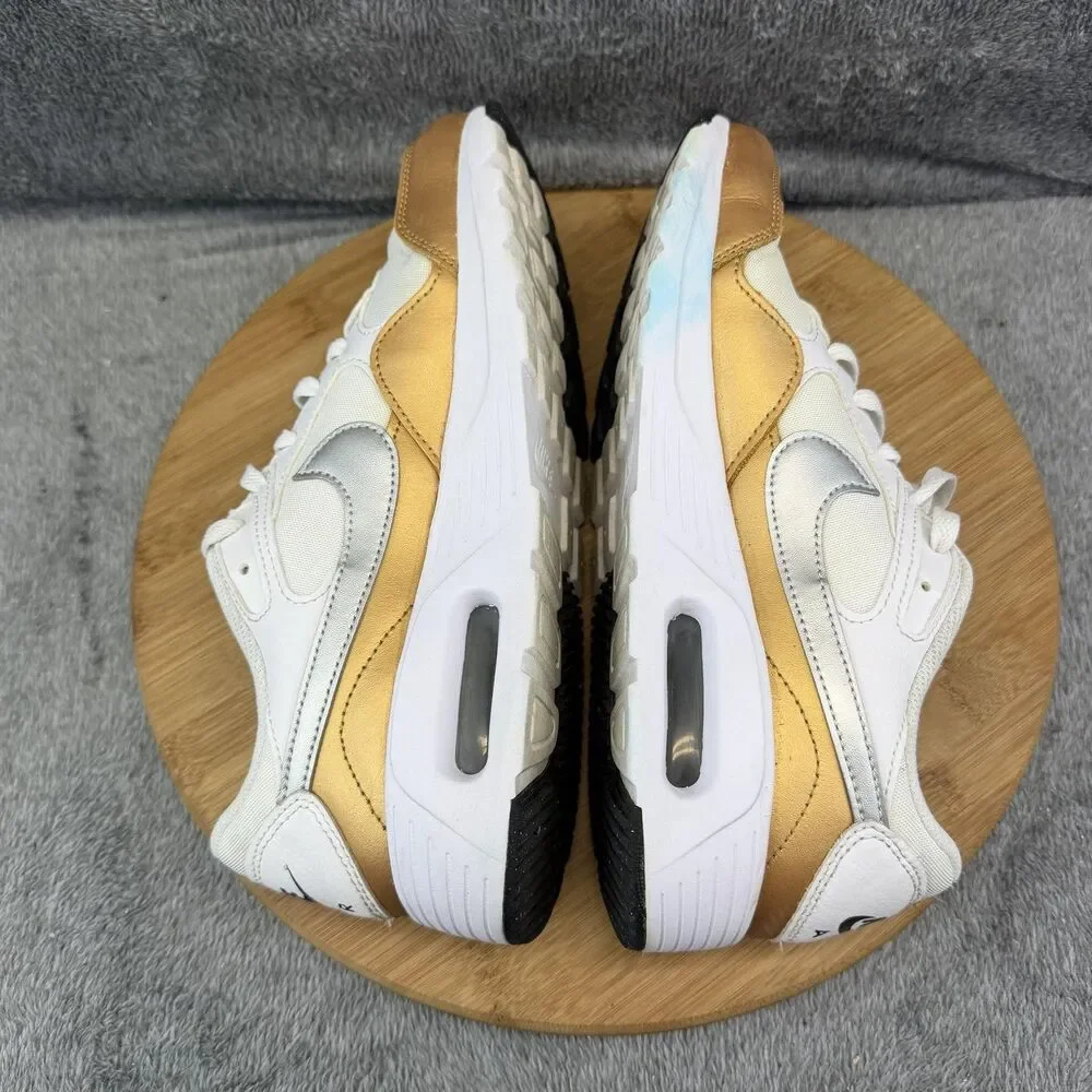 Nike Air Max SC Shoes Womens Size 9.5 White Gold Silver Sneakers CW4554-107